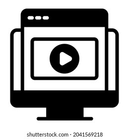 Web-Video schwarz gefüllte Linie Design, SEO und Web-flach Design für mobile Konzepte und Web-Apps. Kollektion von modernem Infografik-Logo und Piktogramm.