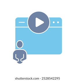 ícone de linha de conceito de vídeo da web. Ilustração de elemento simples. conceito de vídeo web esboço de símbolo.