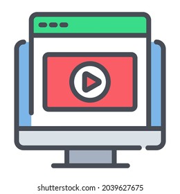 web video flat line design, SEO and web flat design for mobile concepts and web apps. Collection of modern infographic logo and pictogram.