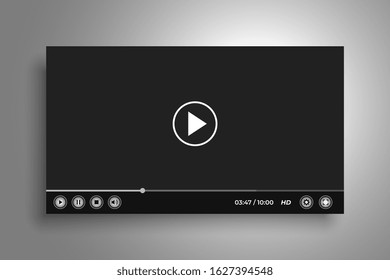 web video media player interface template design