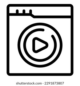 Web video online icon outline vector. Chess game. Computer bet