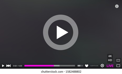 Web Video Player. High Resolutions Streaming Service. Vector illustration.