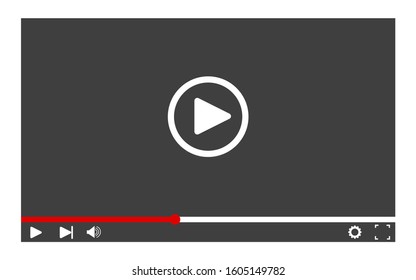 Web video player on white background. vector illustration 