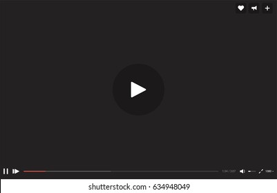 Web video player with play button. Modern design. Vector illustration. EPS10.