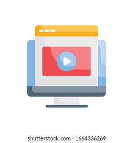 Ilustración del vector de vídeo web. Diseño de diseño Estilo de icono plano. 