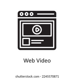 Web Video Vector Solid Icon Design illustration. Design and Development Symbol on White background EPS 10 File