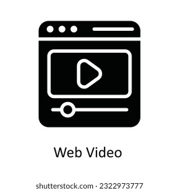 Web Video Vector   solid Icon Design illustration. Multimedia Symbol on White background EPS 10 File