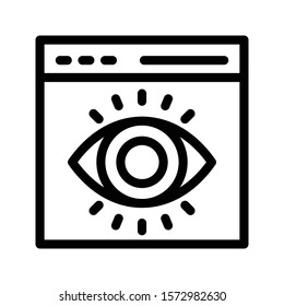 web view vector thin line icon 