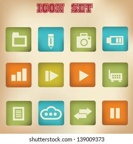 Web vintage icons,vector