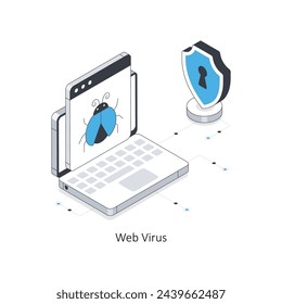 Web Virus isométrico ilustración de stock. Ilustración de archivo EPS.