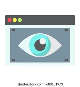 Web Visibility flat icon, seo and development, browser sign vector graphics, a colorful solid pattern on a white background, eps 10.