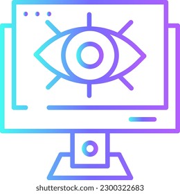 Web Visibility Marketing icon with blue duotone style. web, eye, graphic, look, vision, lens, element. Vector illustration