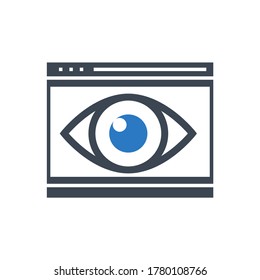 Web Visiblity Related Vector Glyph Icon. Isolated on White Background. Vector Illustration.