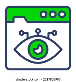 web vision Icon. User interface Vector Illustration, As a Simple Vector Sign and Trendy Symbol in Line Art Style, for Design and Websites, or Mobile Apps,