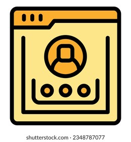 Web vote icon outline vector. Account form. Digital user color flat