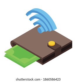 Web wallet mobile payment icon. Isometric of web wallet mobile payment vector icon for web design isolated on white background