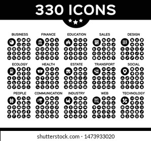 Web and website 330 isolated icons set.