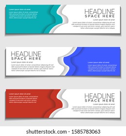 Web, Website Banner Abstract Modern Wavy, Wave Design Simple, Clean template