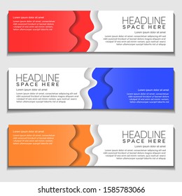 Web, Website Banner Abstract Modern Wavy, Wave Design Simple, Clean template