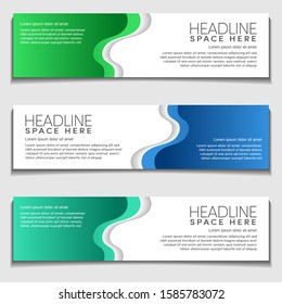 Web, Website Banner Abstract Modern Wavy, Wave Design Simple, Clean template