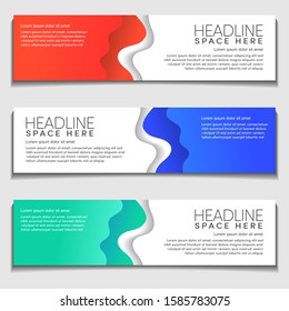 Web, Website Banner Abstract Modern Wavy, Wave Design Simple, Clean template