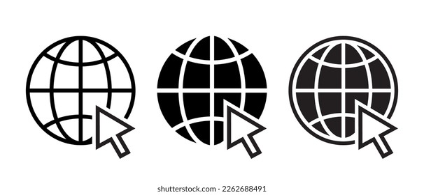 Web, website click icon set collection vector. Internet sign symbol