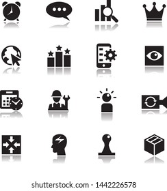 Web and website icons. Black set vector.
