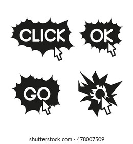 Web website. The phrase click, go, ok,