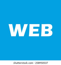 Web web white icon isolated on a blue background. Vector symbol