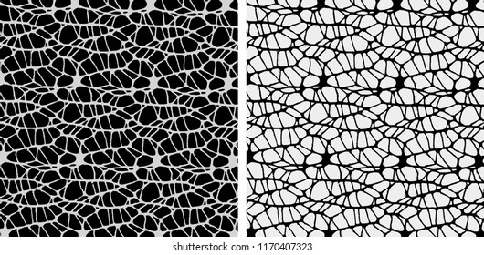 Web of white lines on black background and black on white background