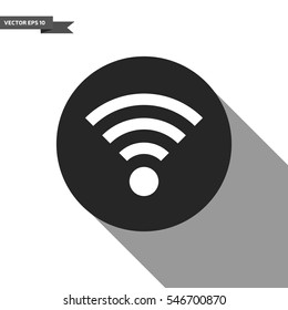 Web wi-fi icon on a white background. Flat wi fi icon. White wi fi icon sign. Vector, eps10