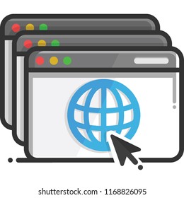 Web window browser with cursor