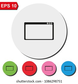 Web window flat round colorful vector icon.