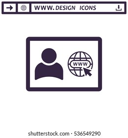 Web Window Icon Vector flat design style