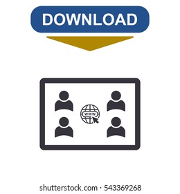 Web Window Icon Vector flat design style