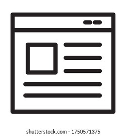 web window page icon over white background, line style, vector illustration