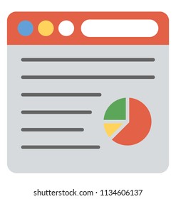 
A web window with pie graph symbolising website dashboard 
