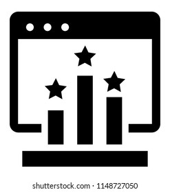 
A web window showing three rostrums having star sign on it describing the concept of web rating 
