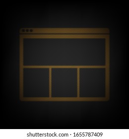 Web window sign. Icon as grid of small orange light bulb in darkness. Illustration.