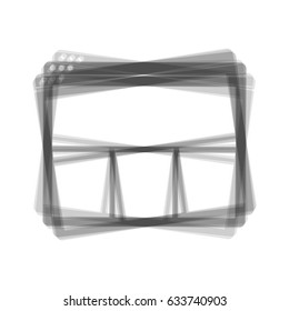 Web window sign. Vector. Gray icon shaked at white background.
