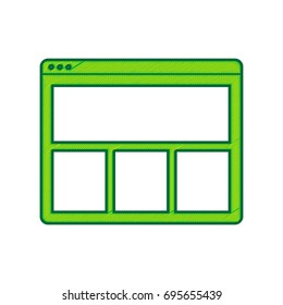 Web window sign. Vector. Lemon scribble icon on white background. Isolated