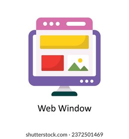 Web Window vector Flat Icon Design illustration. Symbol on White background EPS 10 File 