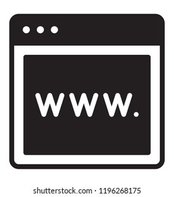 Uma janela da Web com o texto www, site 