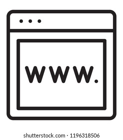 A web window with the www text, website 