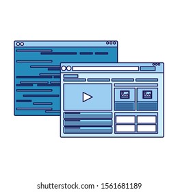 web windows interface icon over white background, vector illustration