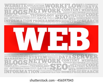 WEB word cloud collage, business concept background