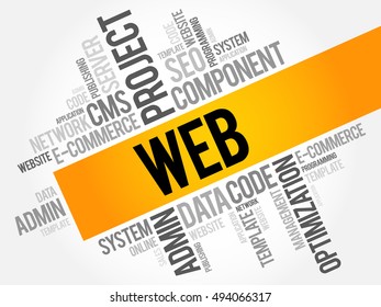 WEB word cloud collage, business concept background