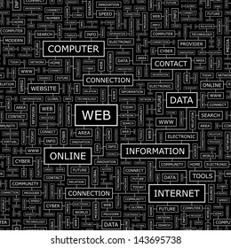 WEB. Word cloud concept illustration. 