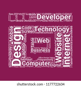 web word cloud. word cloud of web shape can be use for blog.