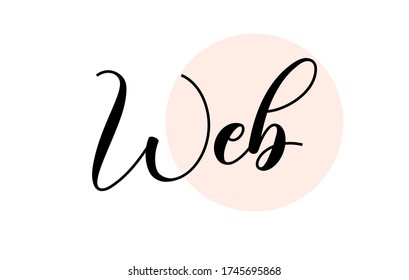 Web word handwritten with custom calligraphy. Creative Word for logotype, badge, icon, card, postcard, logo, banner with colorful Stars and Swoosh Vector Illustration Design. Elegant lettering.